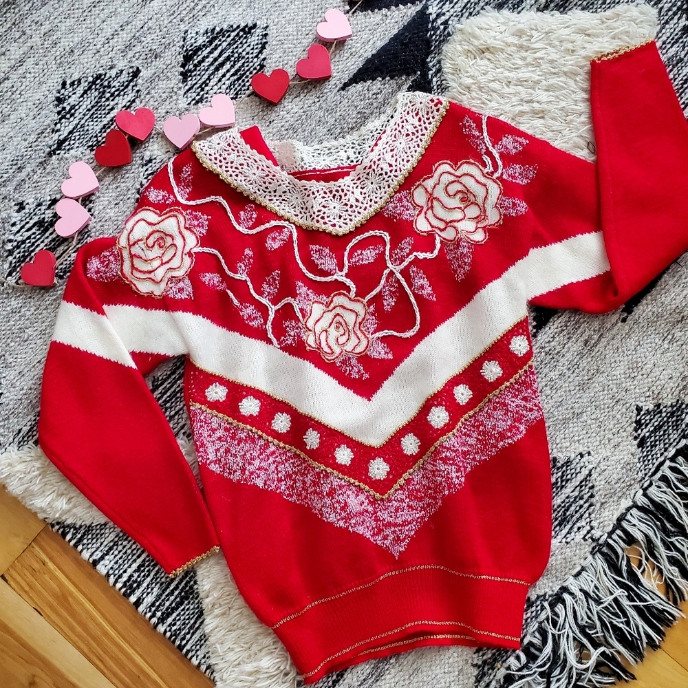 Vintage Valentine inspired sweater